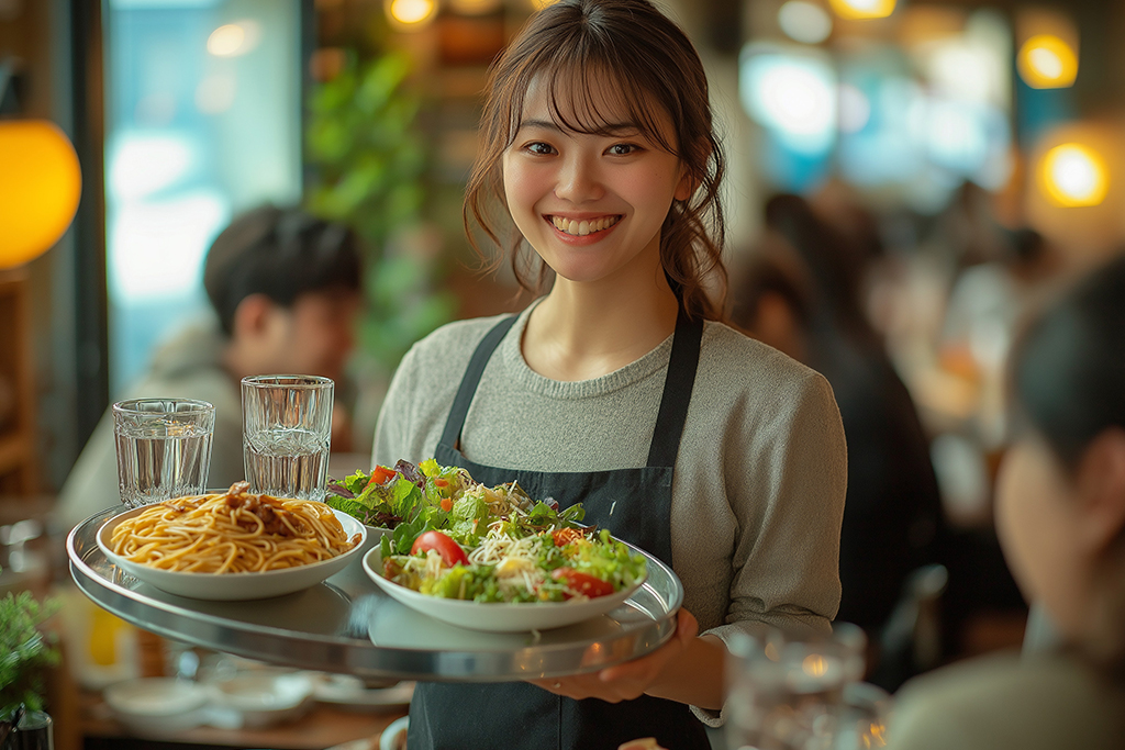 飲食店のホールスタッフ