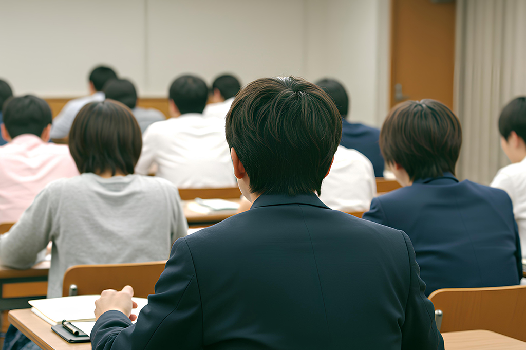授業を受けている
